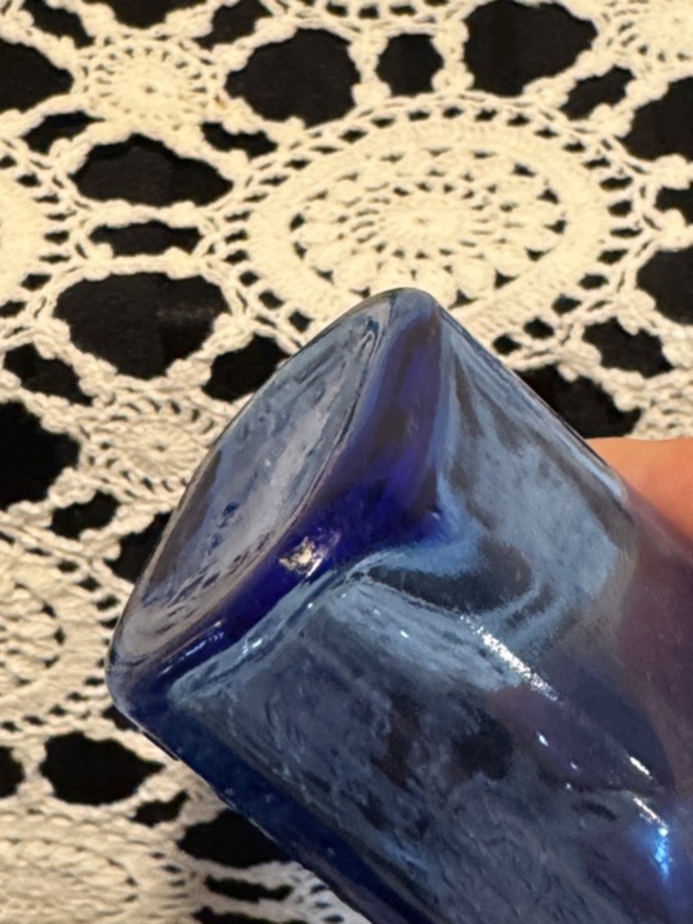 Cobalt Blue Glass Phillips Milk of Magnesia Bottle with Original Lid - Picture 14 of 15